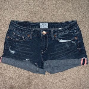 AEROPOSTALE dark blue jean shorts size 3/4